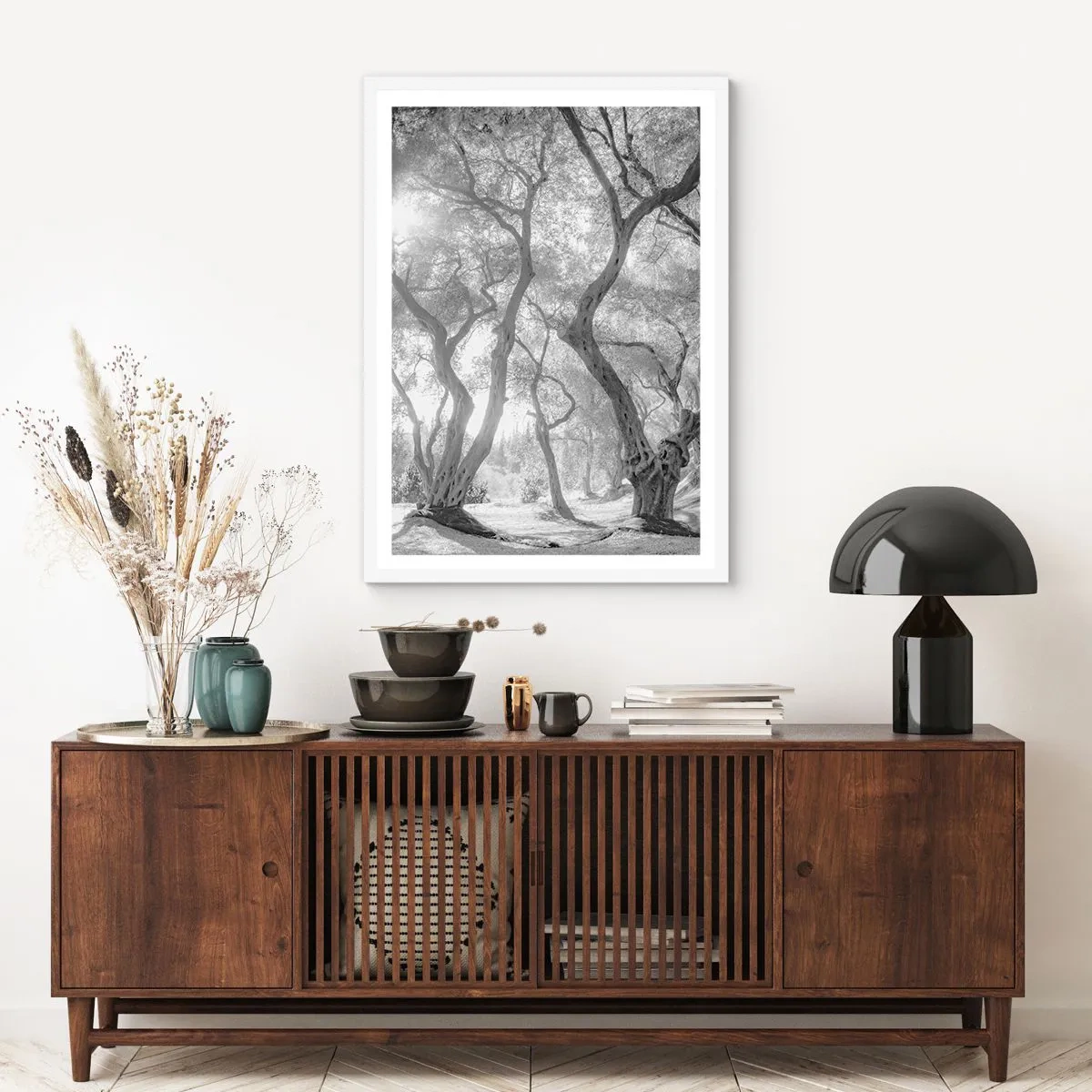 Plakat i hvid ramme - I en olivenlund - 30x40 cm