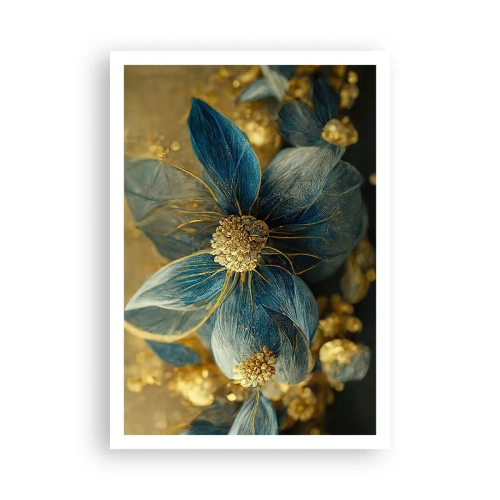 Plakat - Blomstre med guld - 70x100 cm