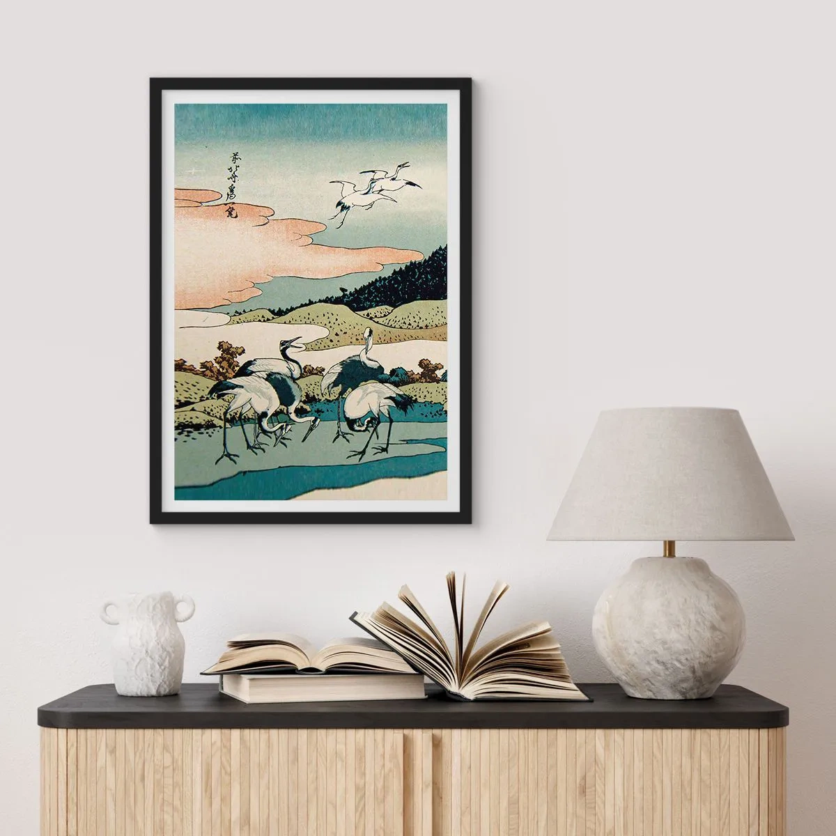 Plakat i sort ramme - I japansk ånd - 30x40 cm