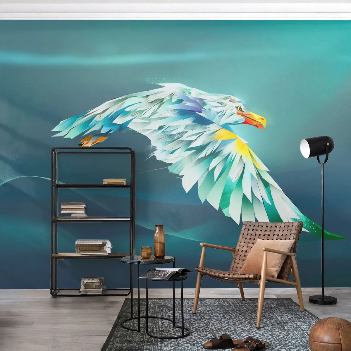 Fototapet Premium Canvas - Den ørnelignende kraft i din flugt - Abstraktion, Ørn, Fugl - 200x140 cm