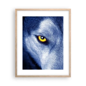 Plakat i ramme af lyst egetræ - Et hypnotiserende udseende - 40x50 cm