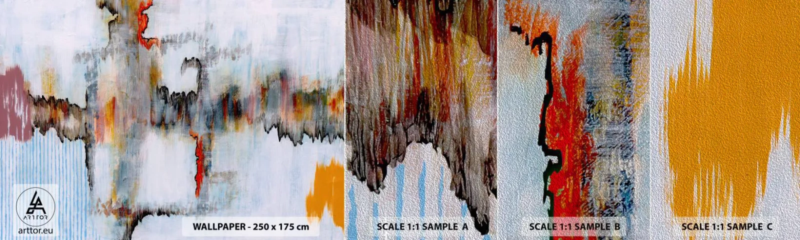 Prøve Fototapet Premium Sand - En pind på vandet - Abstraktion, Stykke, Moderne mønster - 100x30 cm