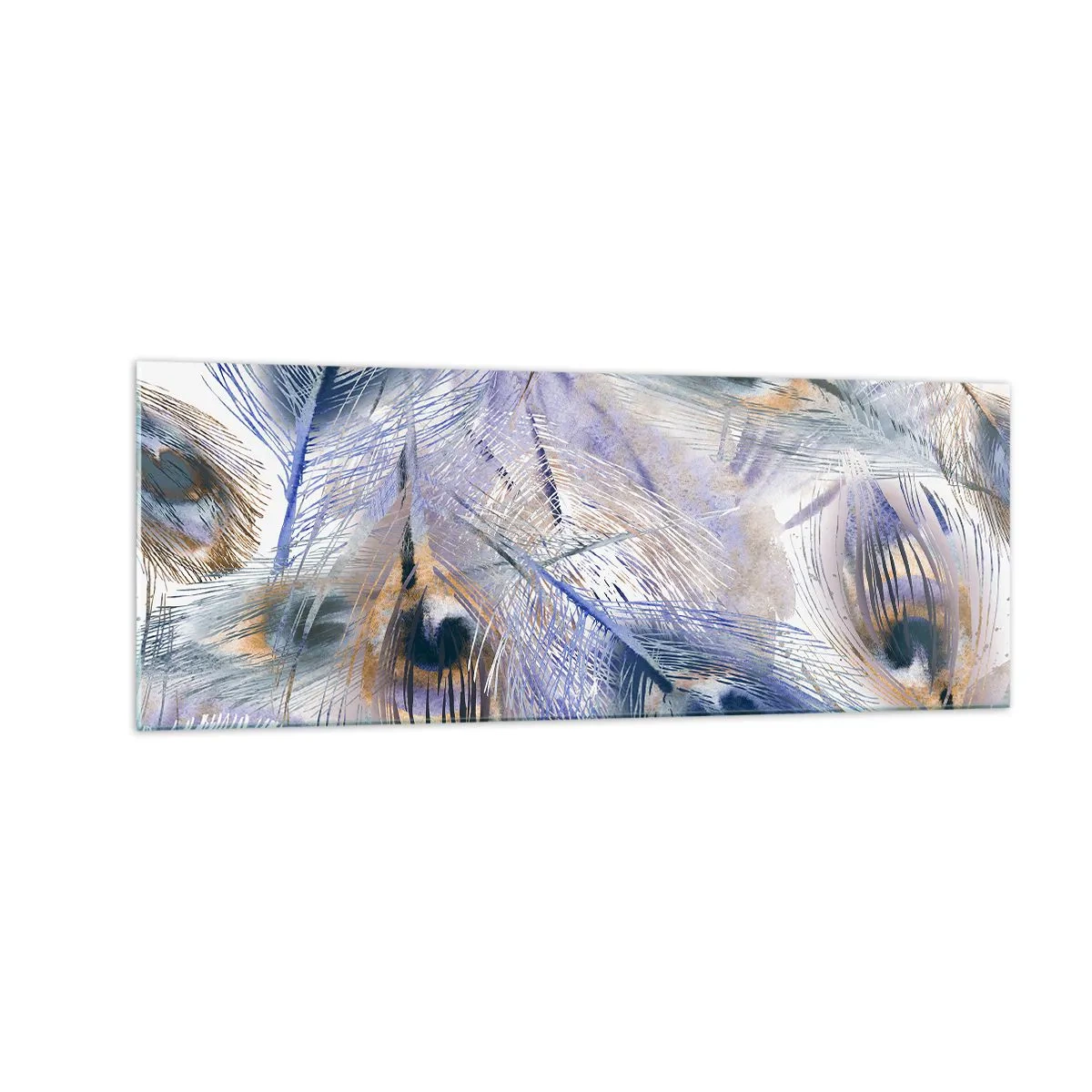 Billede på glas - Påfugl sammensætning - 140x50 cm