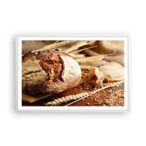 Plakat i hvid ramme - Appetitlig, velduftende, sprød - 91x61 cm