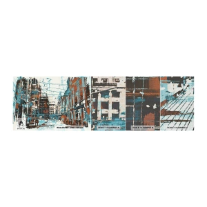 Prøve Fototapet Premium Canvas - Et afmærket byspor - By, Arkitektur, Stykke - 100x30 cm