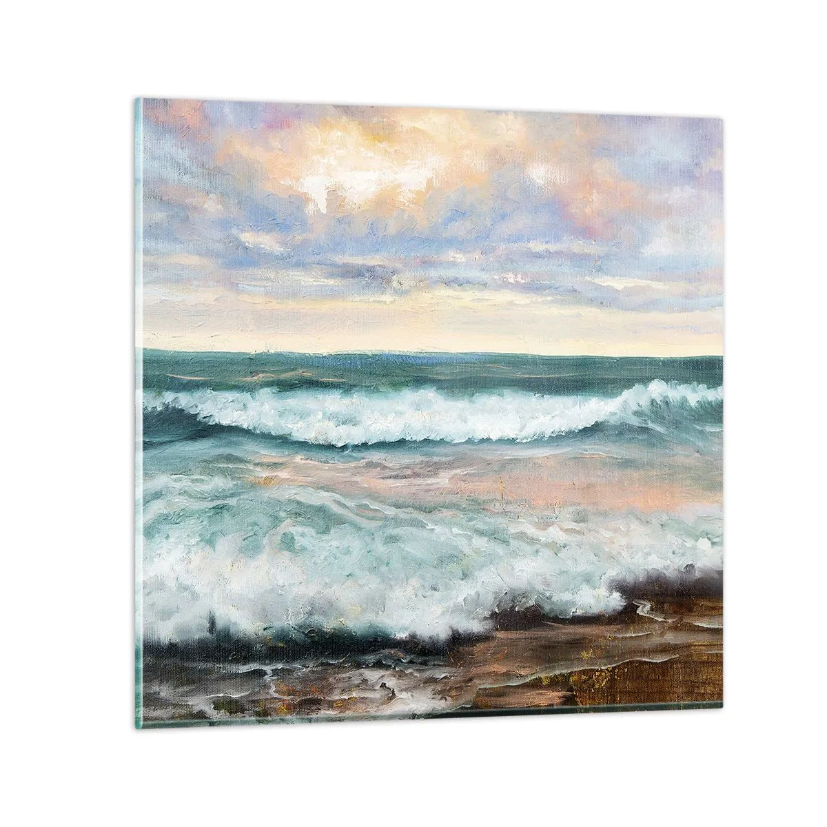 Billede på glas - Her vil du glatte din sjæl - 40x40 cm