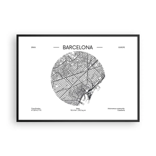 Plakat i sort ramme - Barcelonas anatomi - 100x70 cm