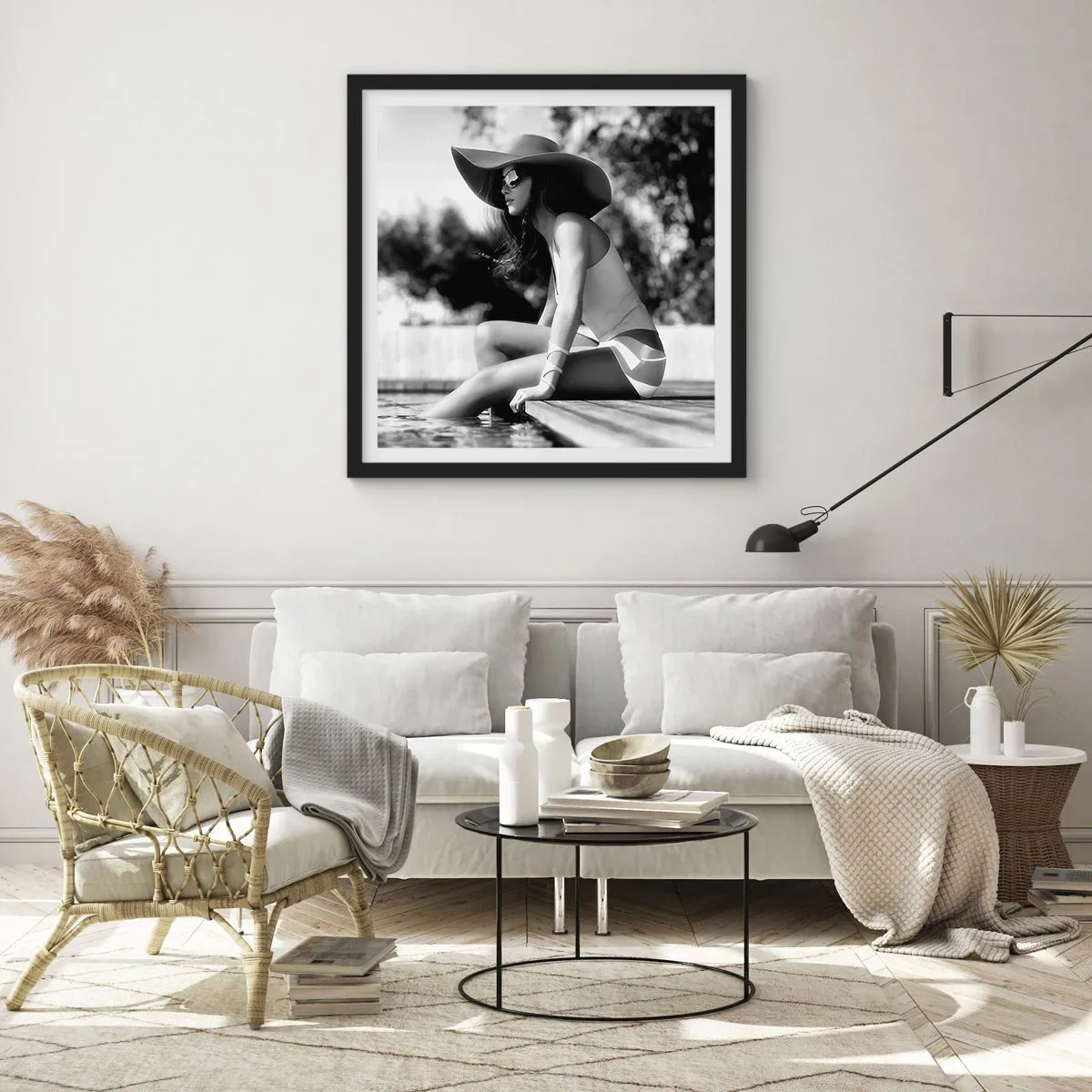 Plakat i sort ramme - Sommerdrøm - 40x40 cm