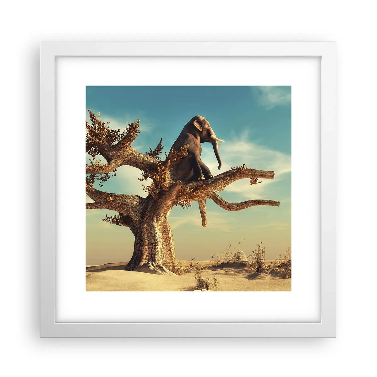 Plakat i hvid ramme - Et nyt synspunkt - 30x30 cm