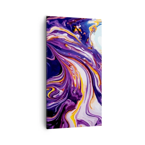 Lærredstryk - Billede på lærred - Rummets bøjning i lilla - 55x100 cm