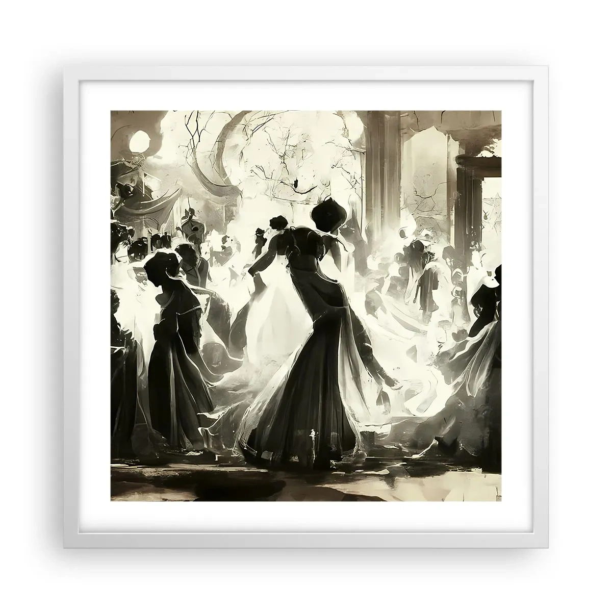 Plakat i hvid ramme - Den store maskerade - 50x50 cm