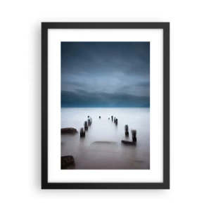 Plakat i sort ramme - En betænksom sø - 30x40 cm