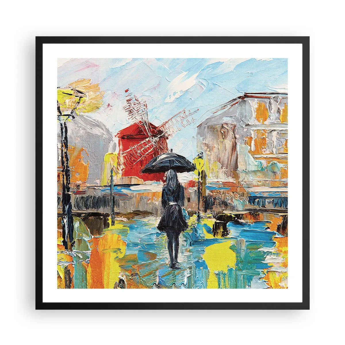 Plakat i sort ramme - Parisiske legender - 60x60 cm