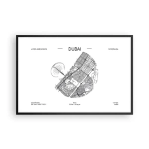 Plakat i sort ramme - Dubais anatomi - 91x61 cm