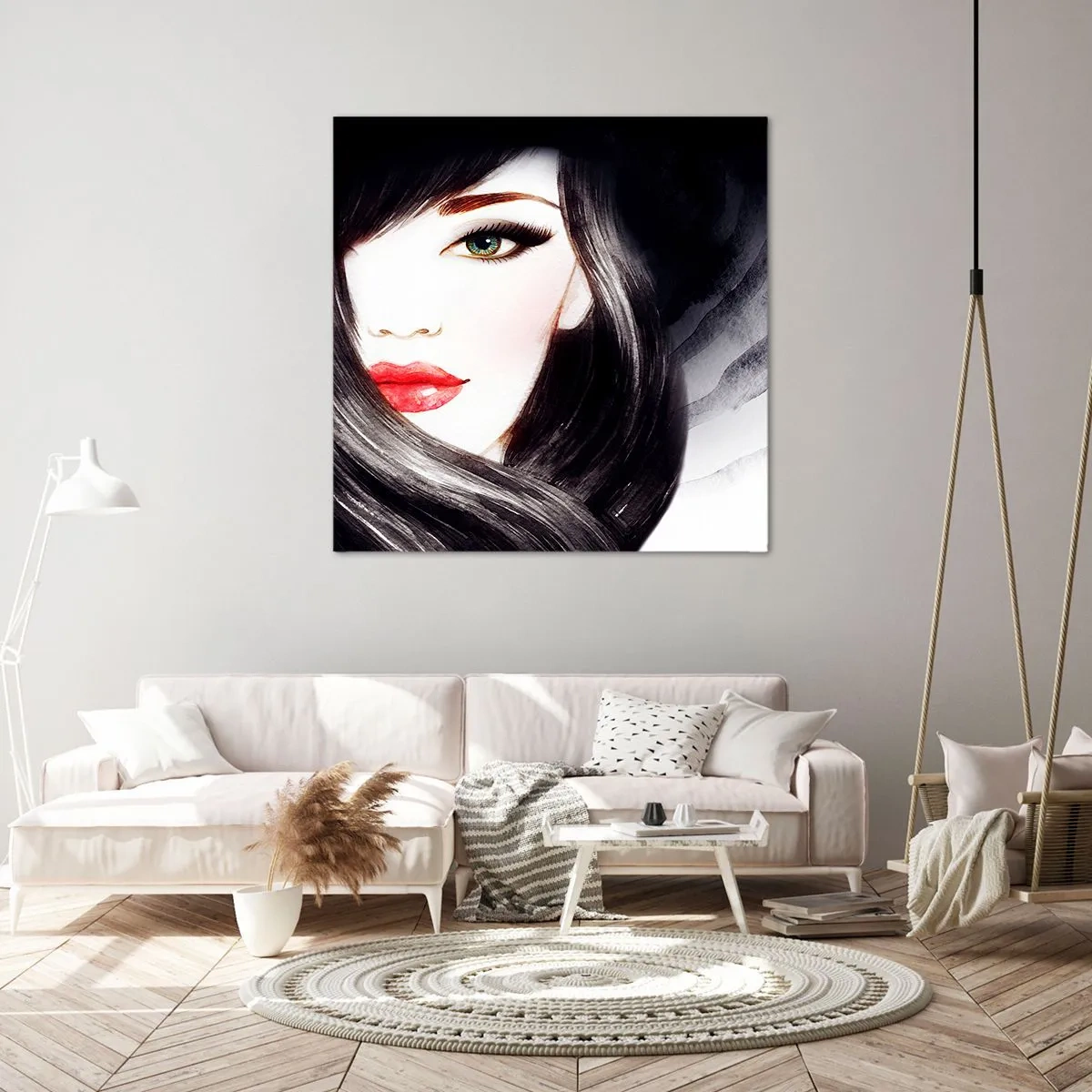 Lærredstryk - Billede på lærred - Safir blik - 70x70 cm