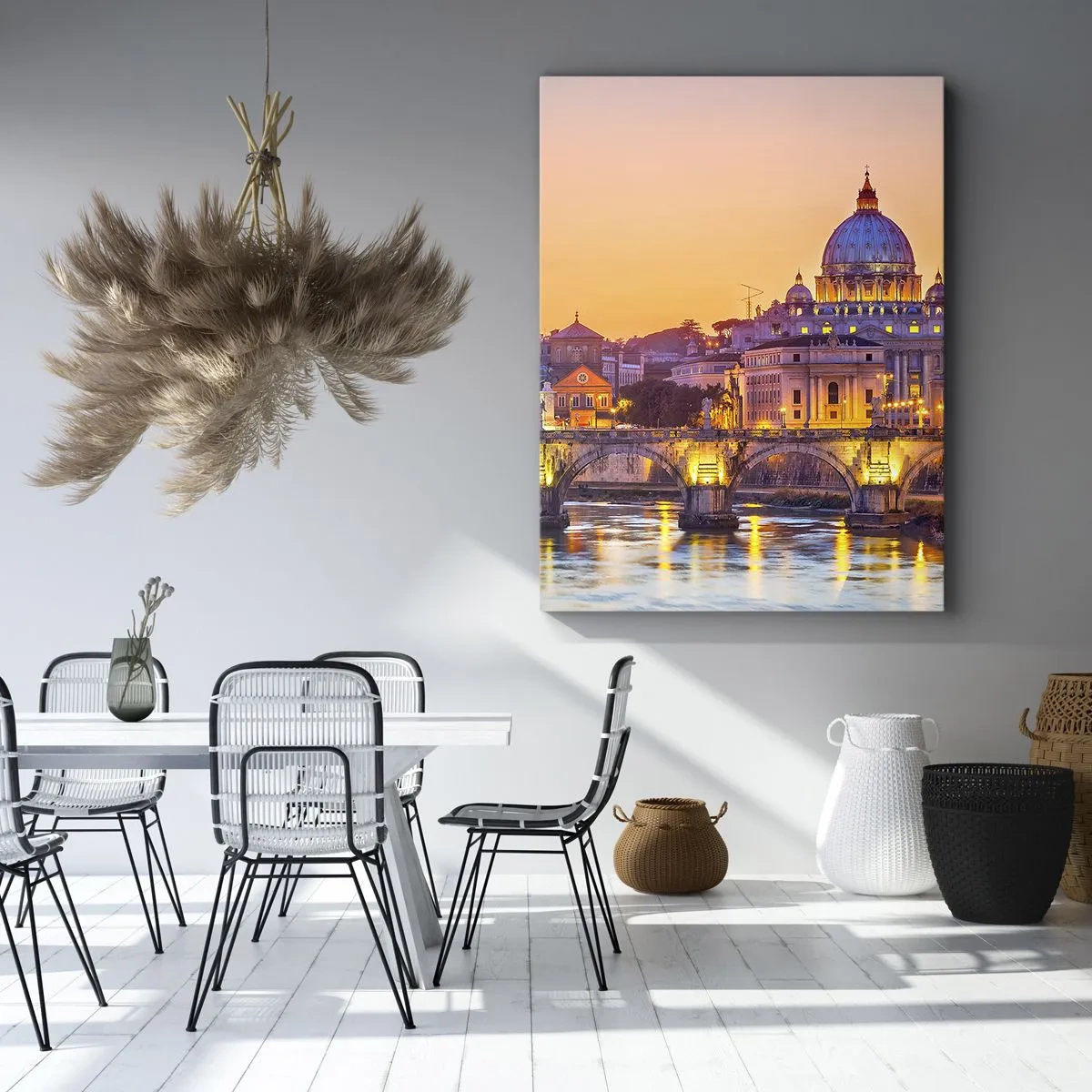 Lærredstryk - Billede på lærred - Tusmørke over den evige by - 50x70 cm