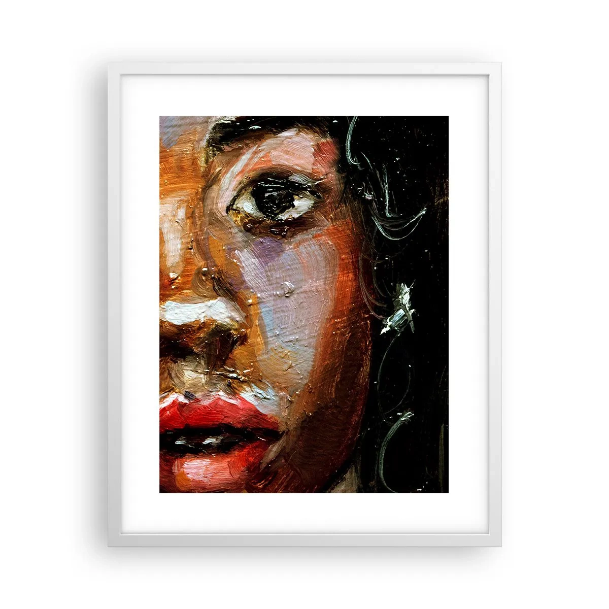 Plakat i hvid ramme - Sort og glitter - 40x50 cm