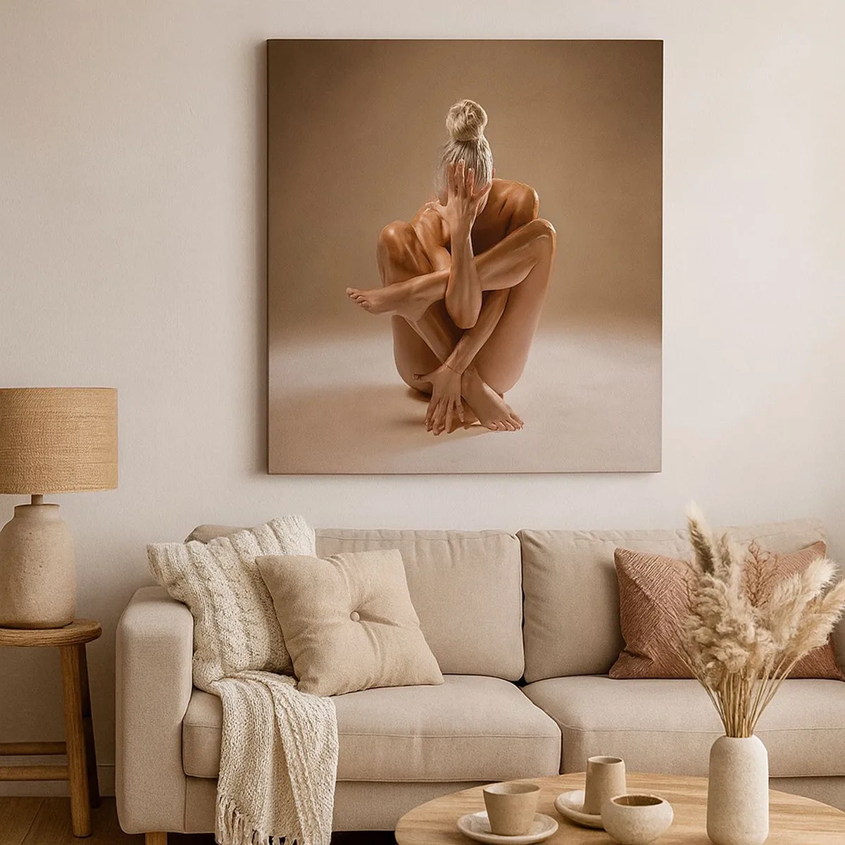Lærredstryk - Billede på lærred - Enhed mellem krop og ånd - 30x30 cm