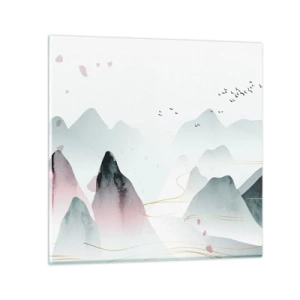 Billede på glas - Over toppene - 70x70 cm