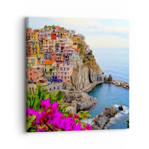 Lærredstryk - Billede på lærred - En grinende by - 30x30 cm