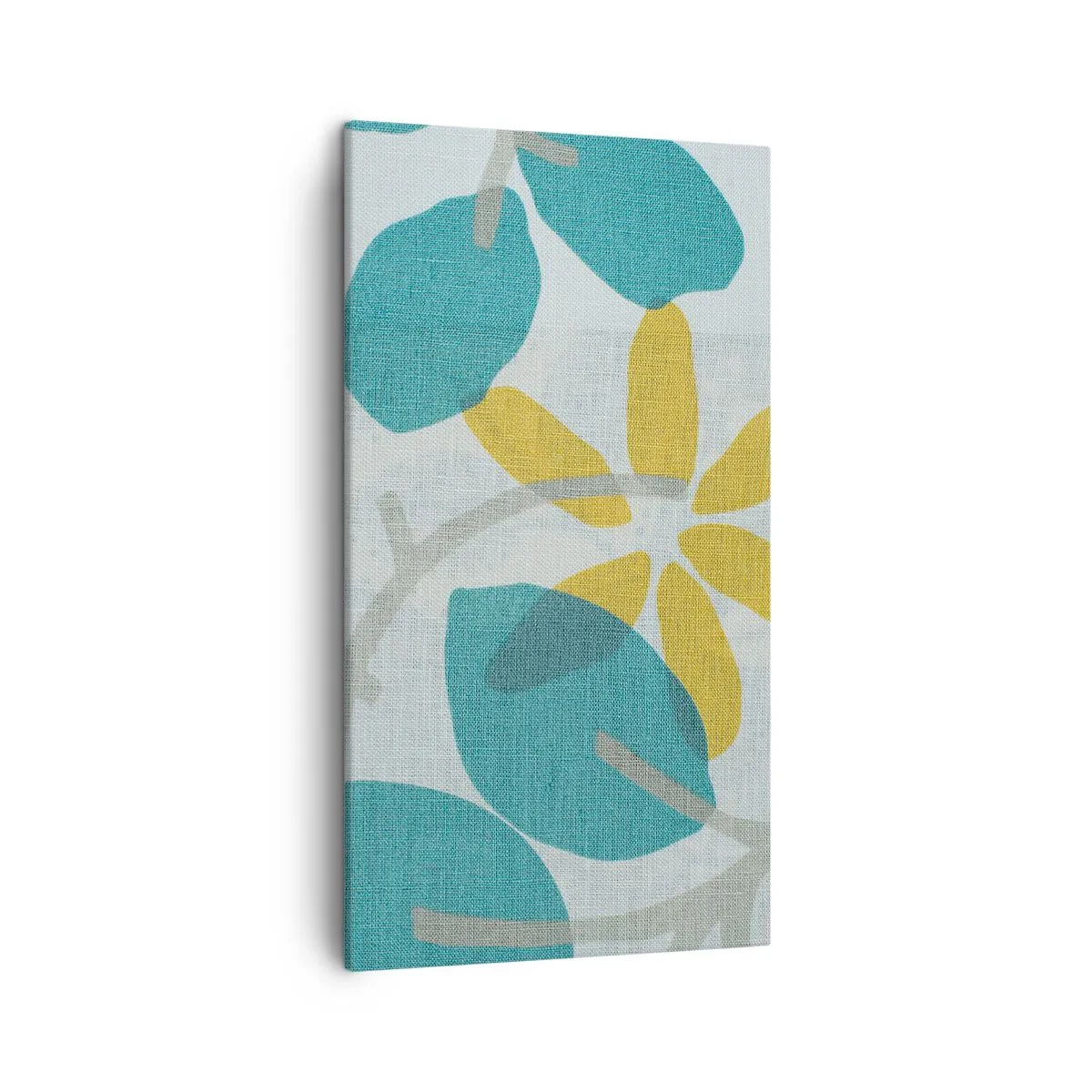 Lærredstryk - Billede på lærred - Blandt azurblå blade - 45x80 cm