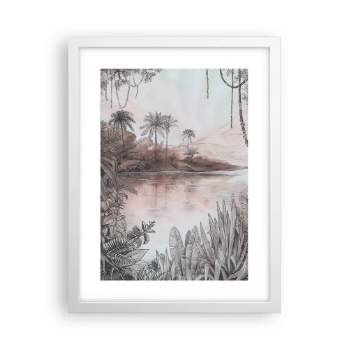 Plakat i hvid ramme - En opdagelsesrejsendes dagbog fra det 19. århundrede - 30x40 cm