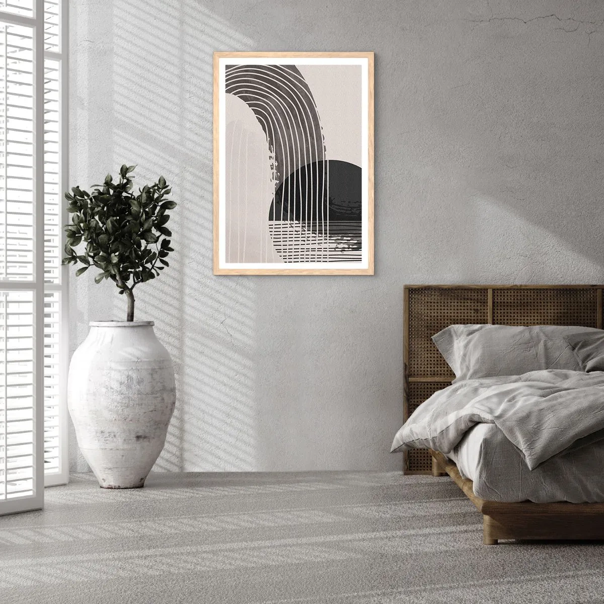 Plakat i ramme af lyst egetræ - Derhen og tilbage - 61x91 cm