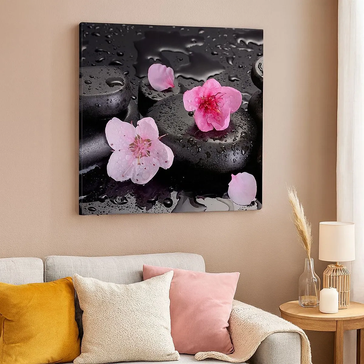 Lærredstryk - Billede på lærred - Og stenen falder fra hjertet - 30x30 cm