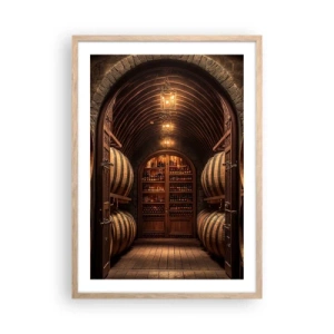 Plakat i ramme af lyst egetræ - Atmosfærisk kælder - 50x70 cm