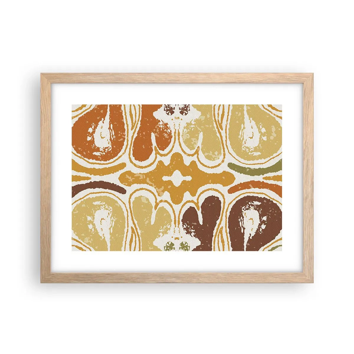 Plakat i ramme af lyst egetræ - Sentimental abstraktion - 40x30 cm