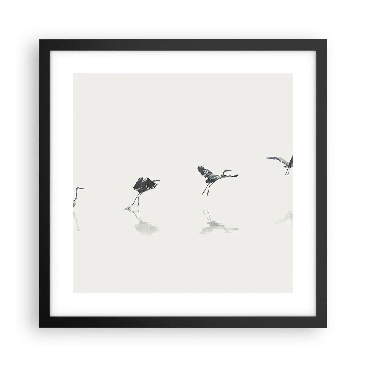 Plakat i sort ramme - Fire enkle trin - 40x40 cm