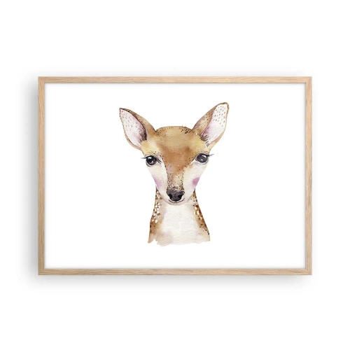 Plakat i ramme af lyst egetræ - Uskyldighedens natur - 70x50 cm