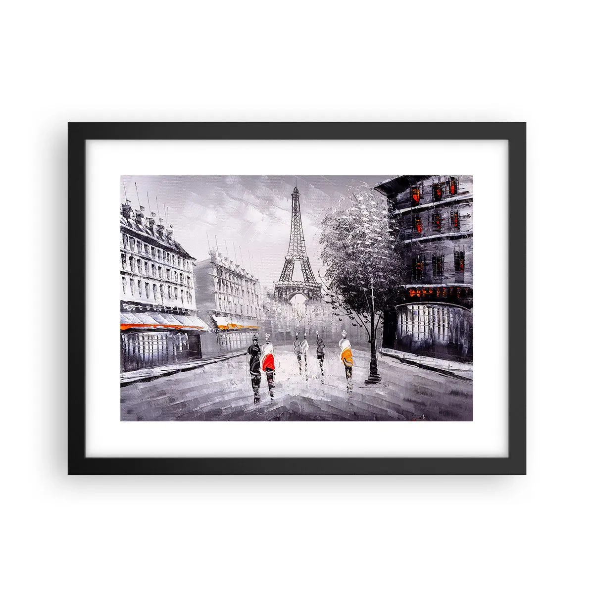 Plakat i sort ramme - En parisisk spadseretur - 40x30 cm