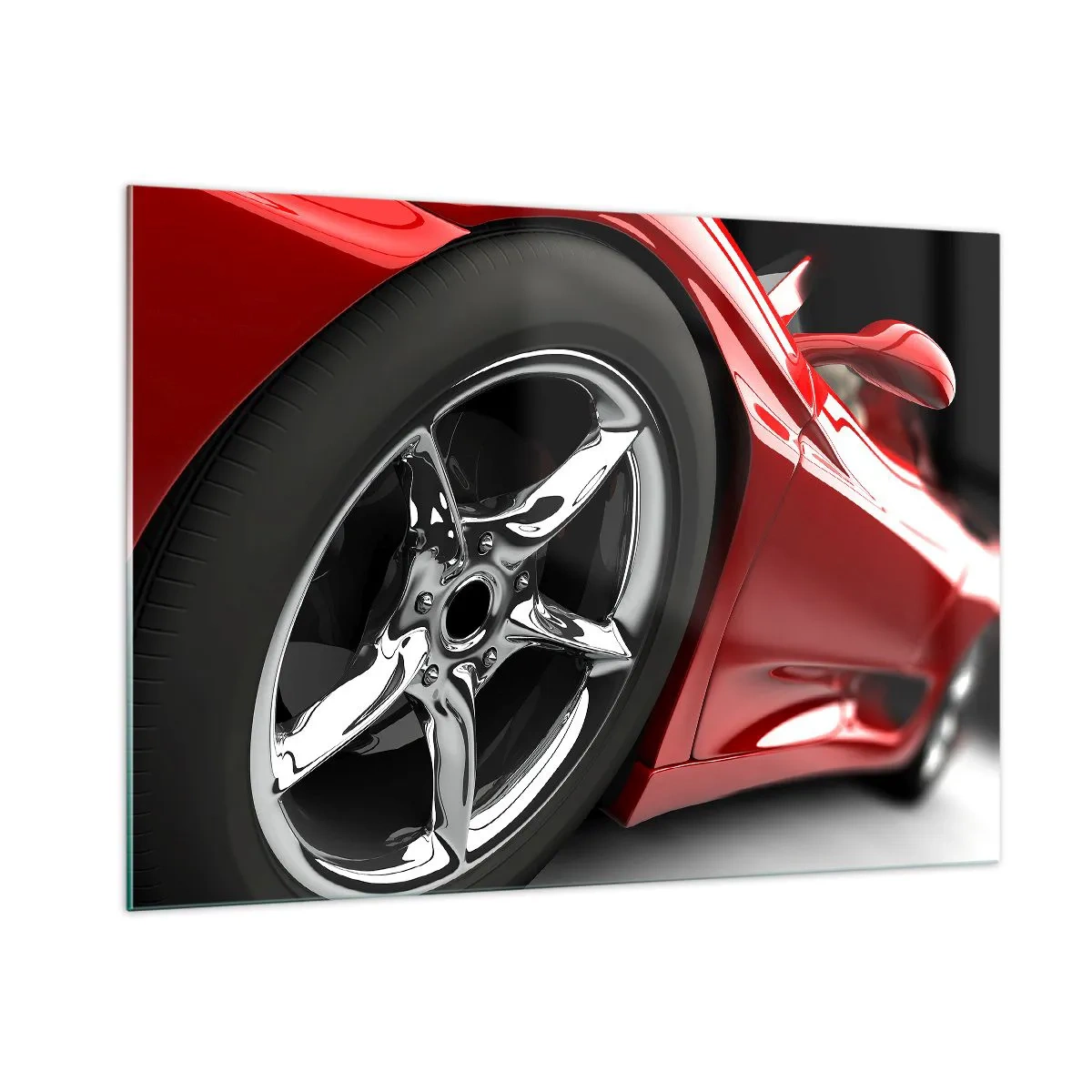 Billede på glas - Lavet til fart - 100x70 cm