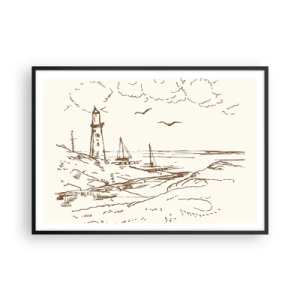 Plakat i sort ramme - Oversigt over sommerminder - 100x70 cm