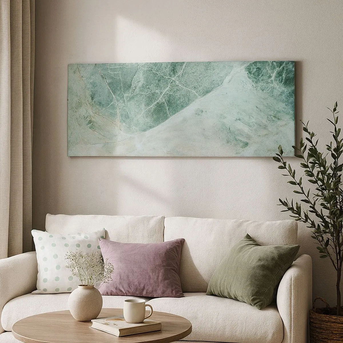 Lærredstryk - Billede på lærred - Den ædle kølighed af sten - 100x40 cm