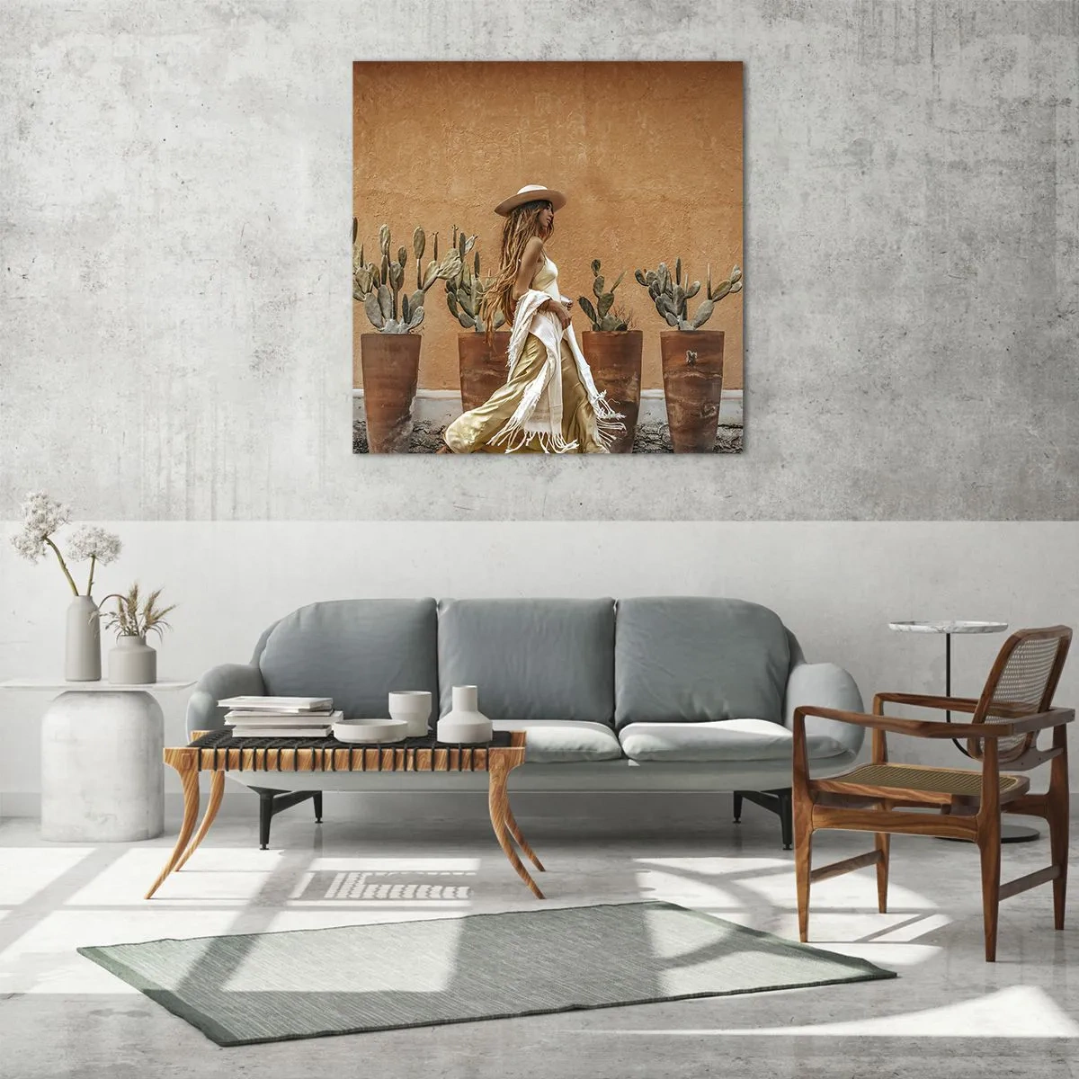 Billede på glas - I en hippieagtig stil - 60x60 cm