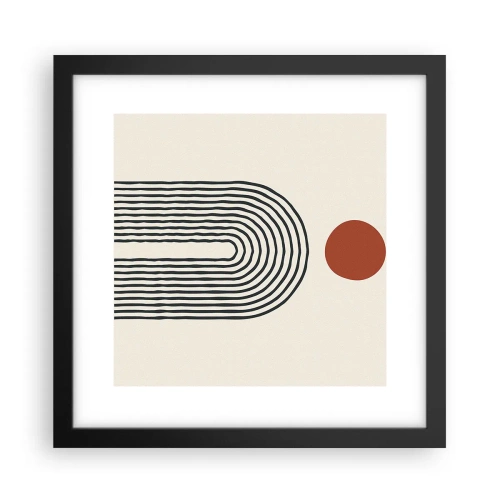 Plakat i sort ramme - Magnetisme af former og farver - 30x30 cm