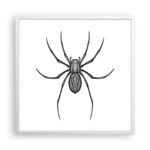 Plakat i hvid ramme - Foruroligende præcision - 60x60 cm