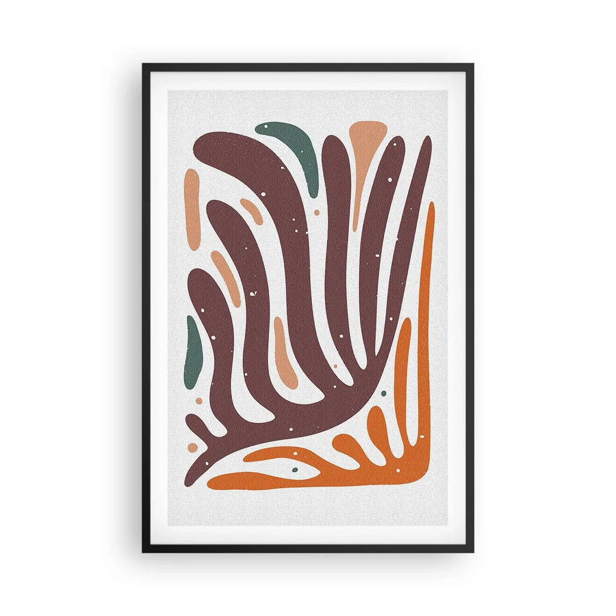 Plakat i sort ramme - Strålende organisk komposition - 61x91 cm