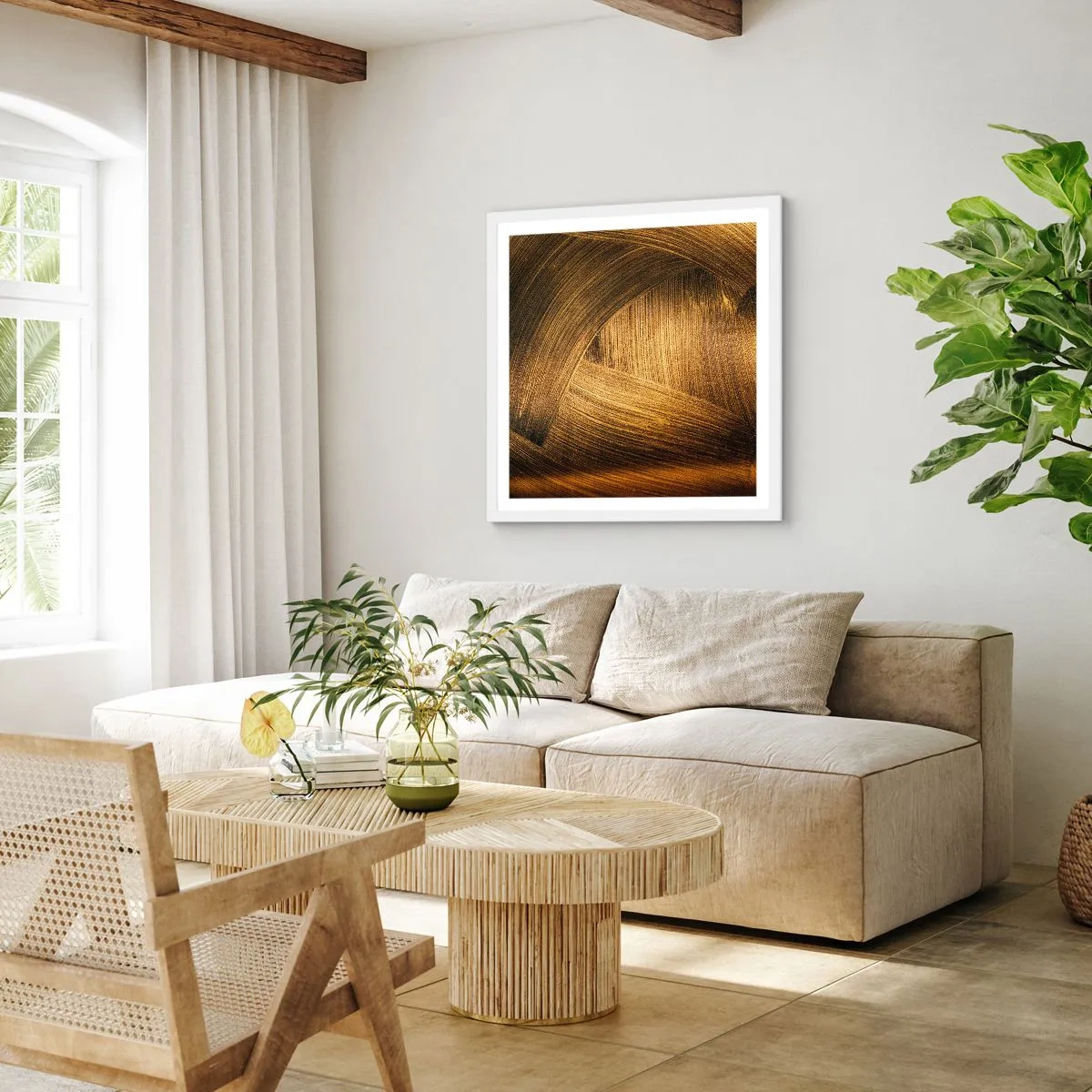 Plakat i hvid ramme - I den gyldne labyrint - 40x40 cm