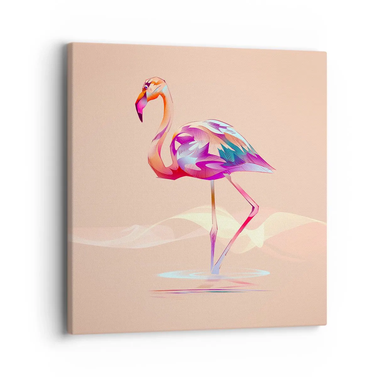 Lærredstryk - Billede på lærred - Fugl af god stemning - 40x40 cm