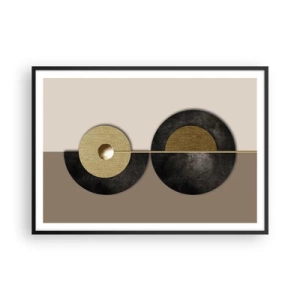 Plakat i sort ramme - Variationer omkring en cirkel - 100x70 cm