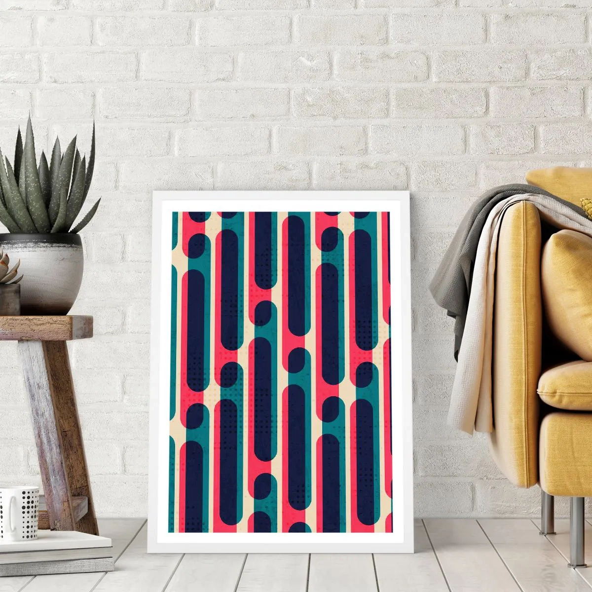 Plakat i hvid ramme - Indad og fremad - 61x91 cm