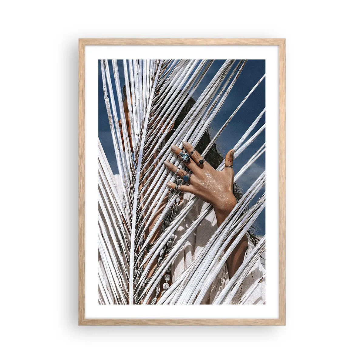 Plakat i ramme af lyst egetræ - Shamanens kæreste? - 50x70 cm