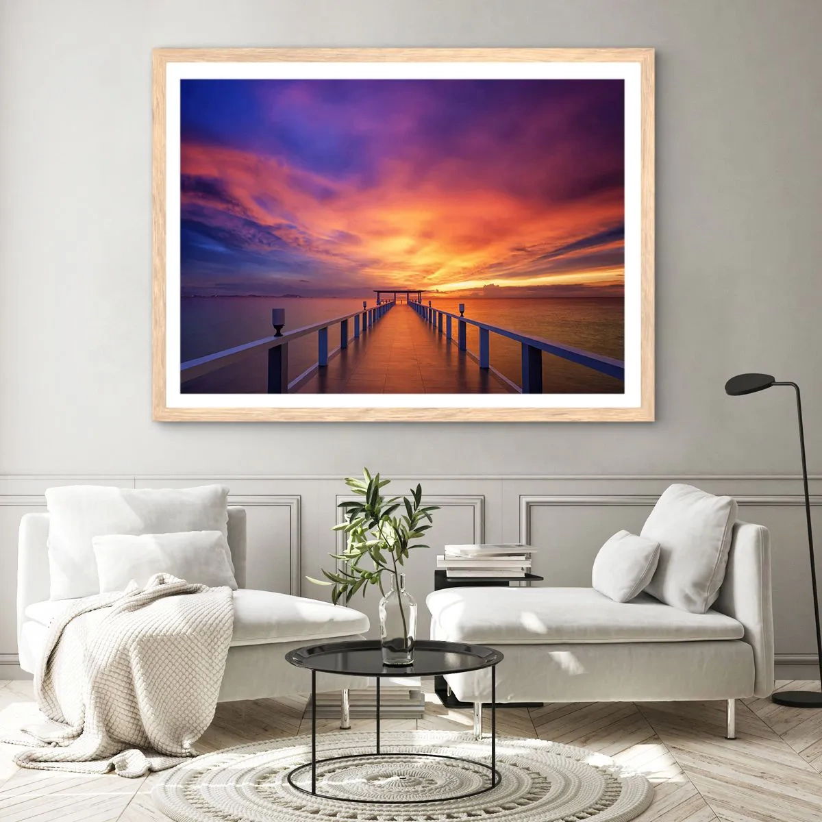 Plakat i ramme af lyst egetræ - Uden ende - 40x30 cm