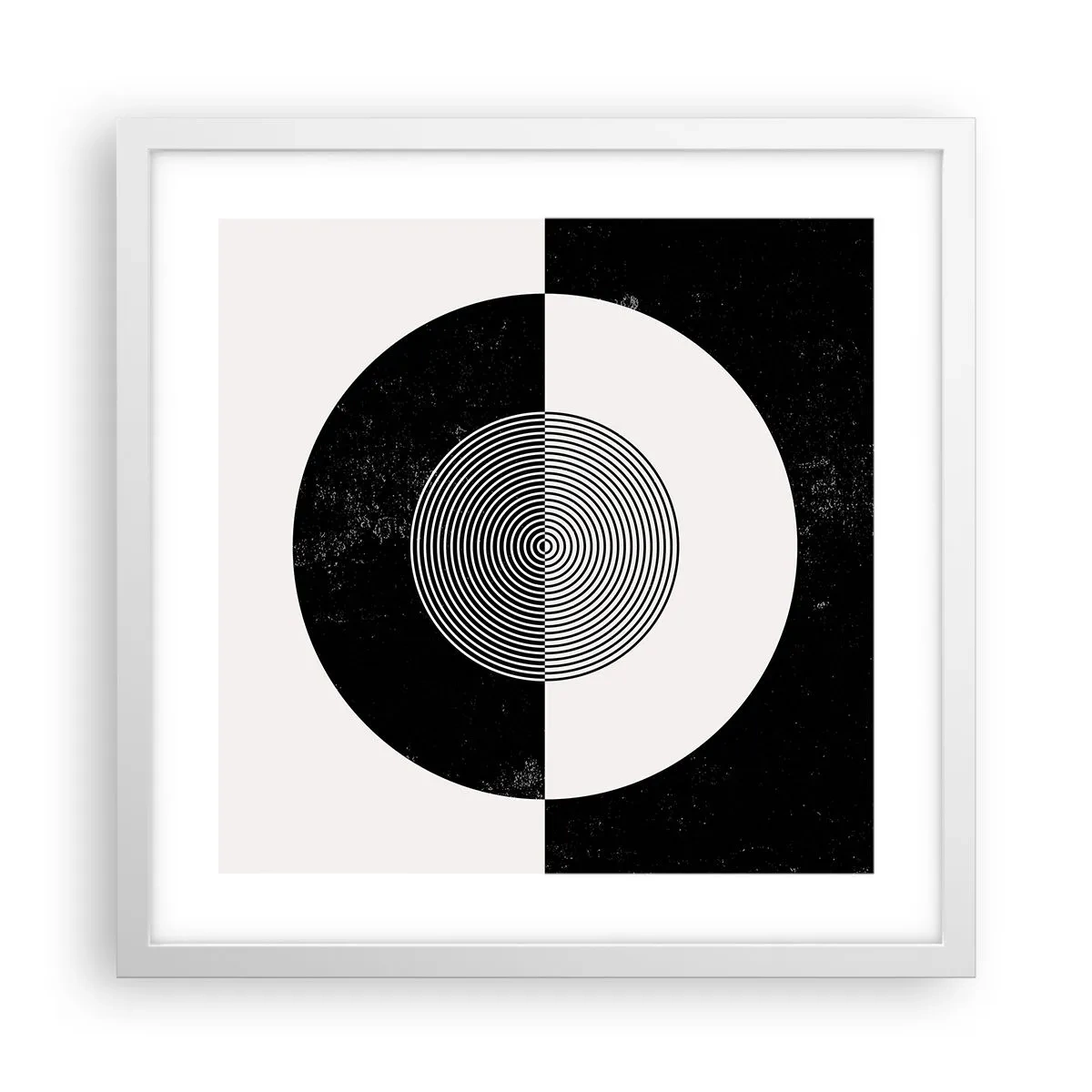 Plakat i hvid ramme - Harmoni i sort og hvidt - 40x40 cm