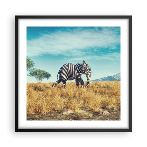 Plakat i sort ramme - Grå er ikke længere på mode - 50x50 cm