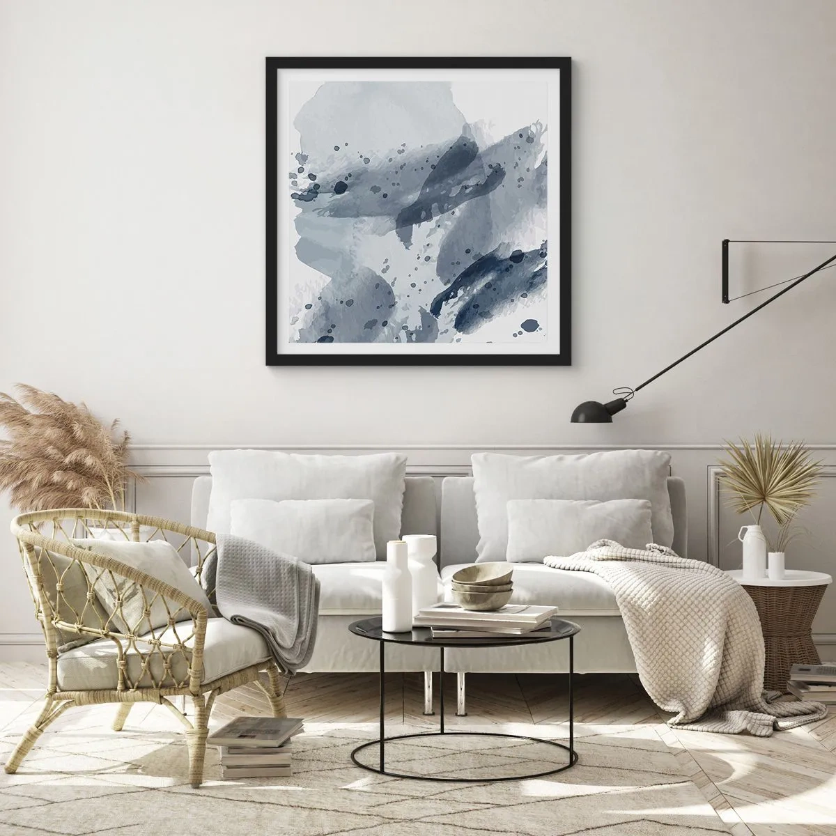 Plakat i sort ramme - En undersøgelse af vandets natur - 50x50 cm