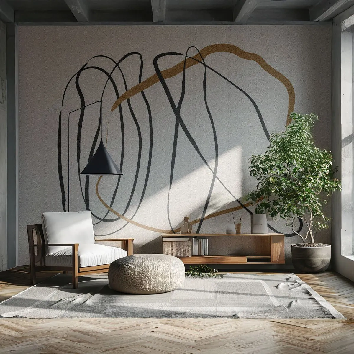 Fototapet Selvklæbende Deluxe Sticker - Komposition - dans i besiddelse - Stykke, Minimalistisk, Art Deco - 500x350 cm